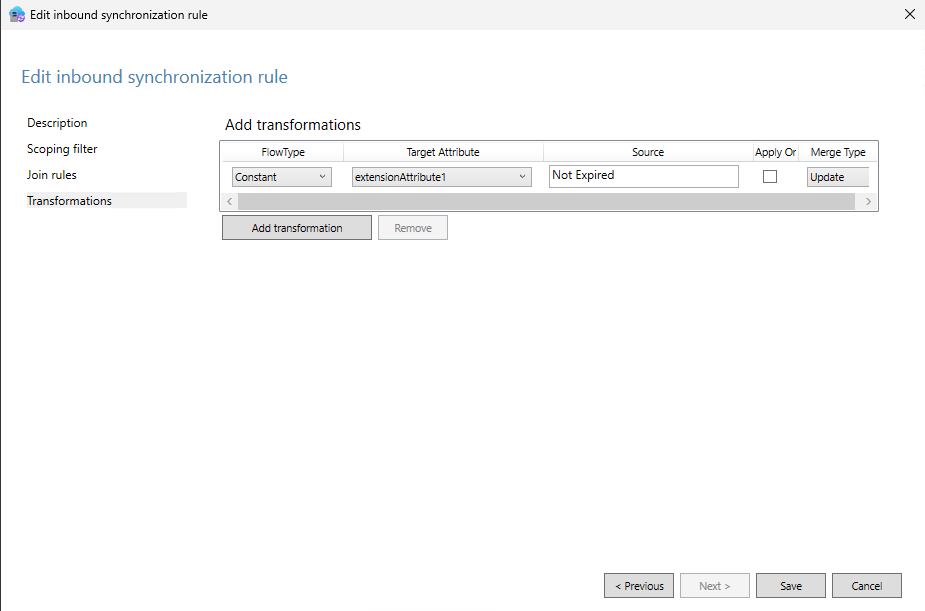 Entra Connect Sync rule 1 transformations Entra Connect Sync rule 1 transformations
