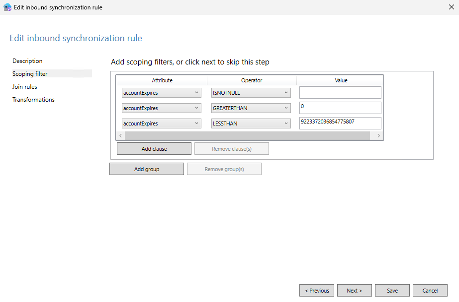 Entra Connect Sync rule 2 scope