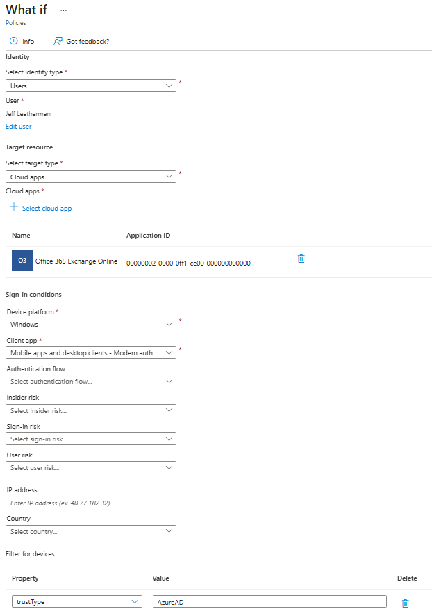 Example What If evaluation Example What If evaluation