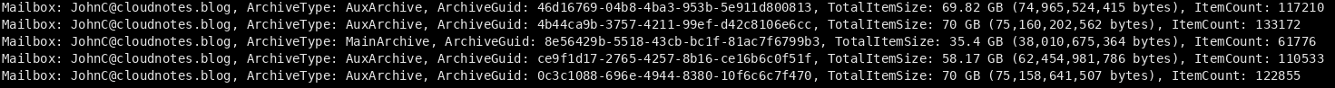 JohnC MailboxLocations with Size and ItemCount