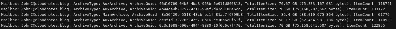 JohnC 46d16769-04b8-4ba3-953b-5e911d800813 AuxArchive size after additional data copy