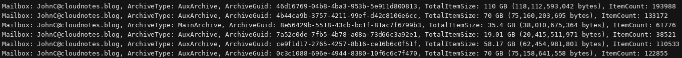 JohnC 46d16769-04b8-4ba3-953b-5e911d800813 AuxArchive size after additional data copy