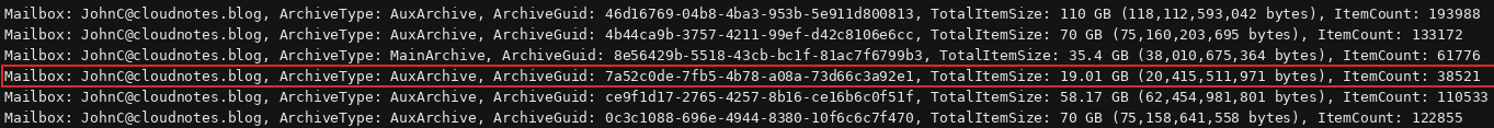 New AuxArchive provisioned